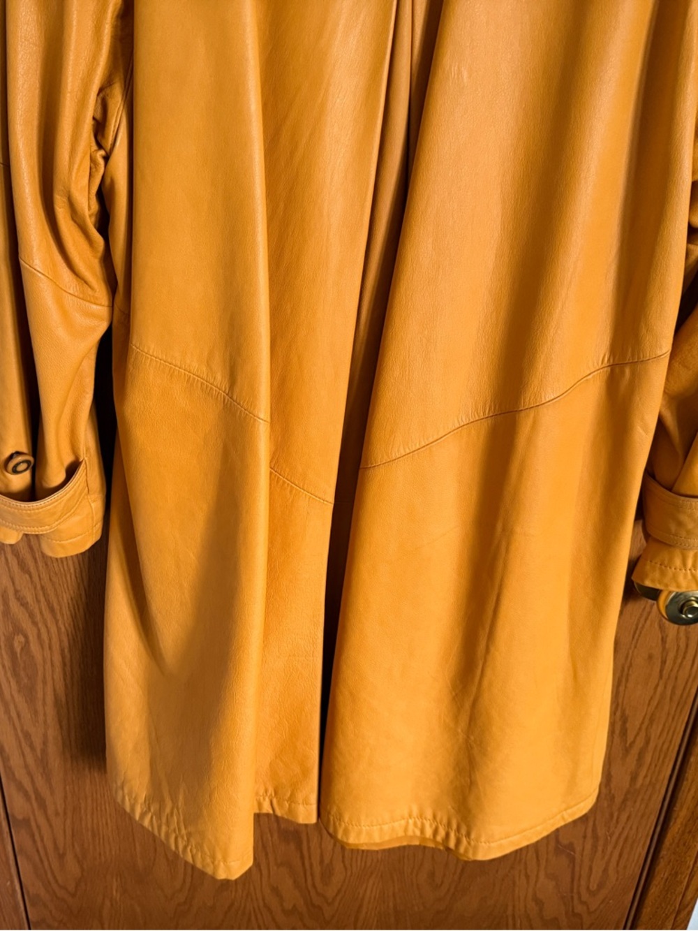 Vintage Wilson's Orange or Pumpkin Leather Coat Lining Nylon Women's Size Large - Picture 13 of 16